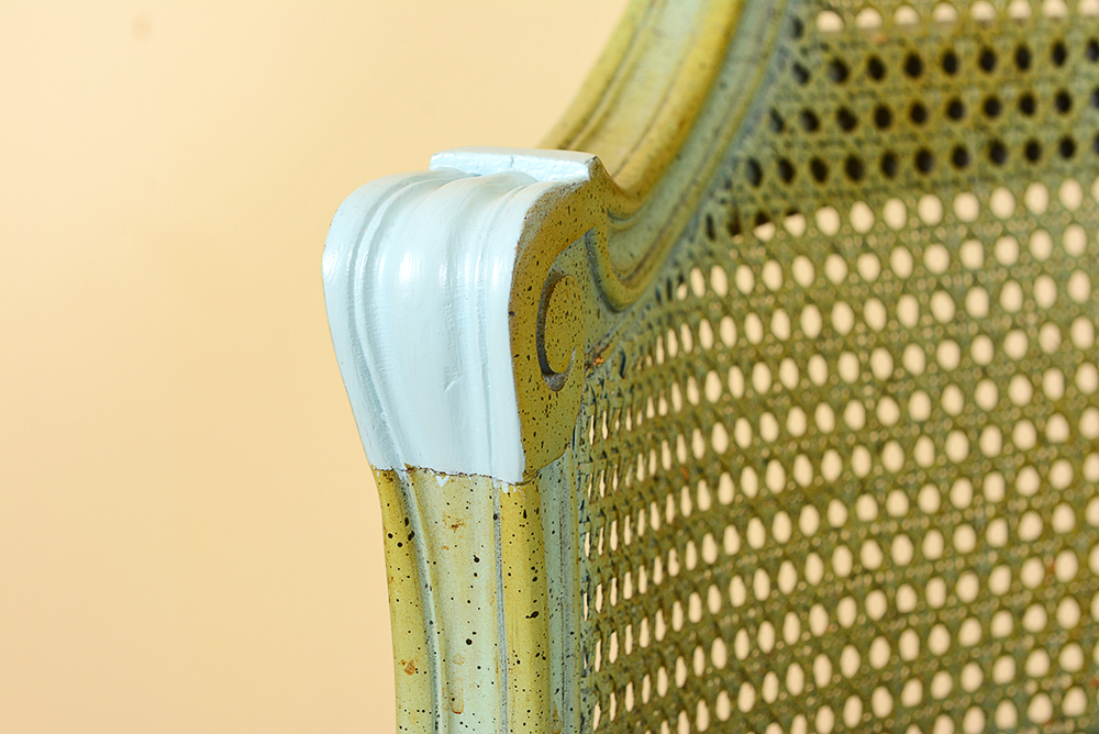 Seafoam Green Cane Back Chairs