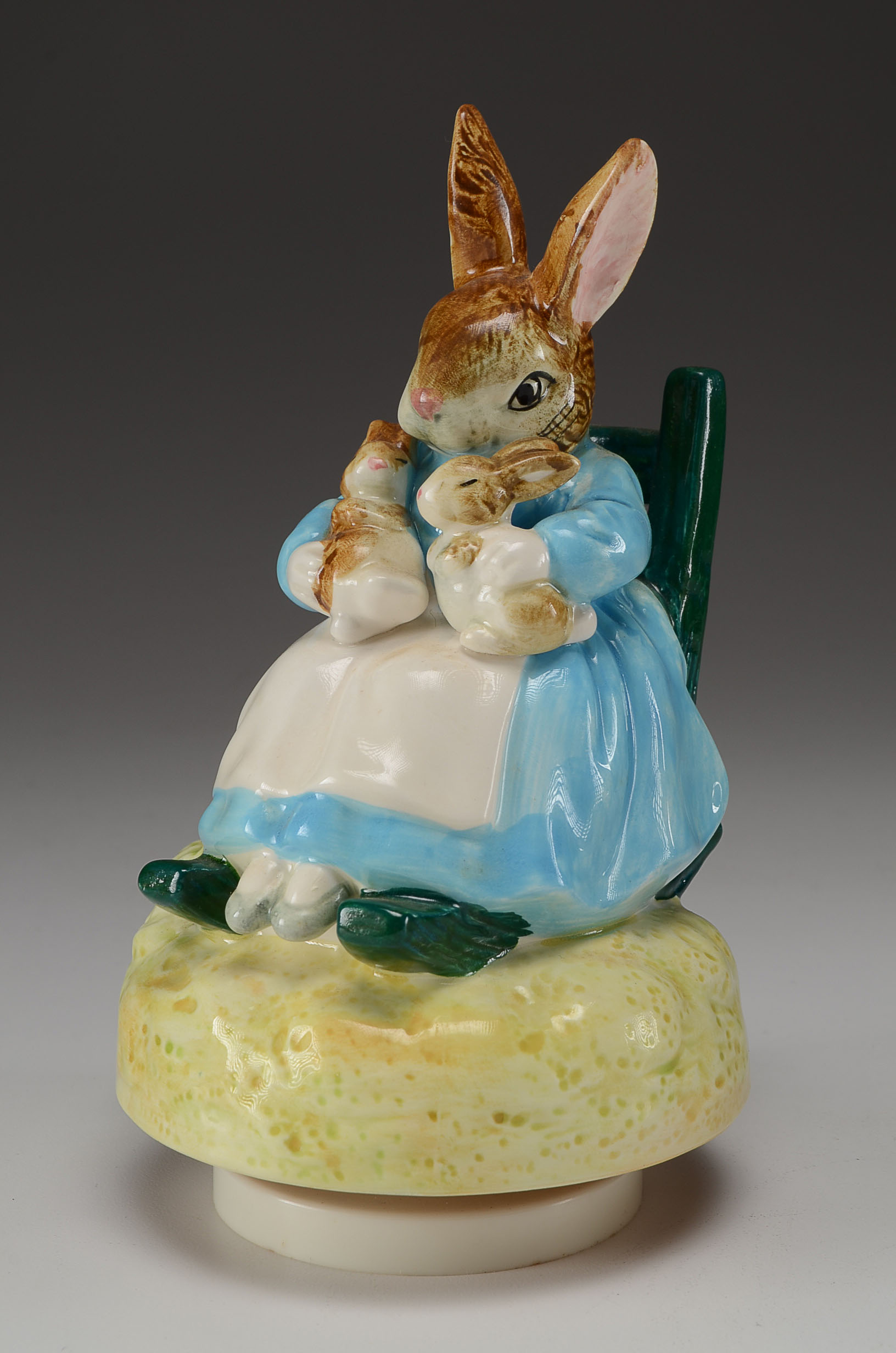 Pair of Beatrix Potter Music Boxes and Peter Rabbit Plate
