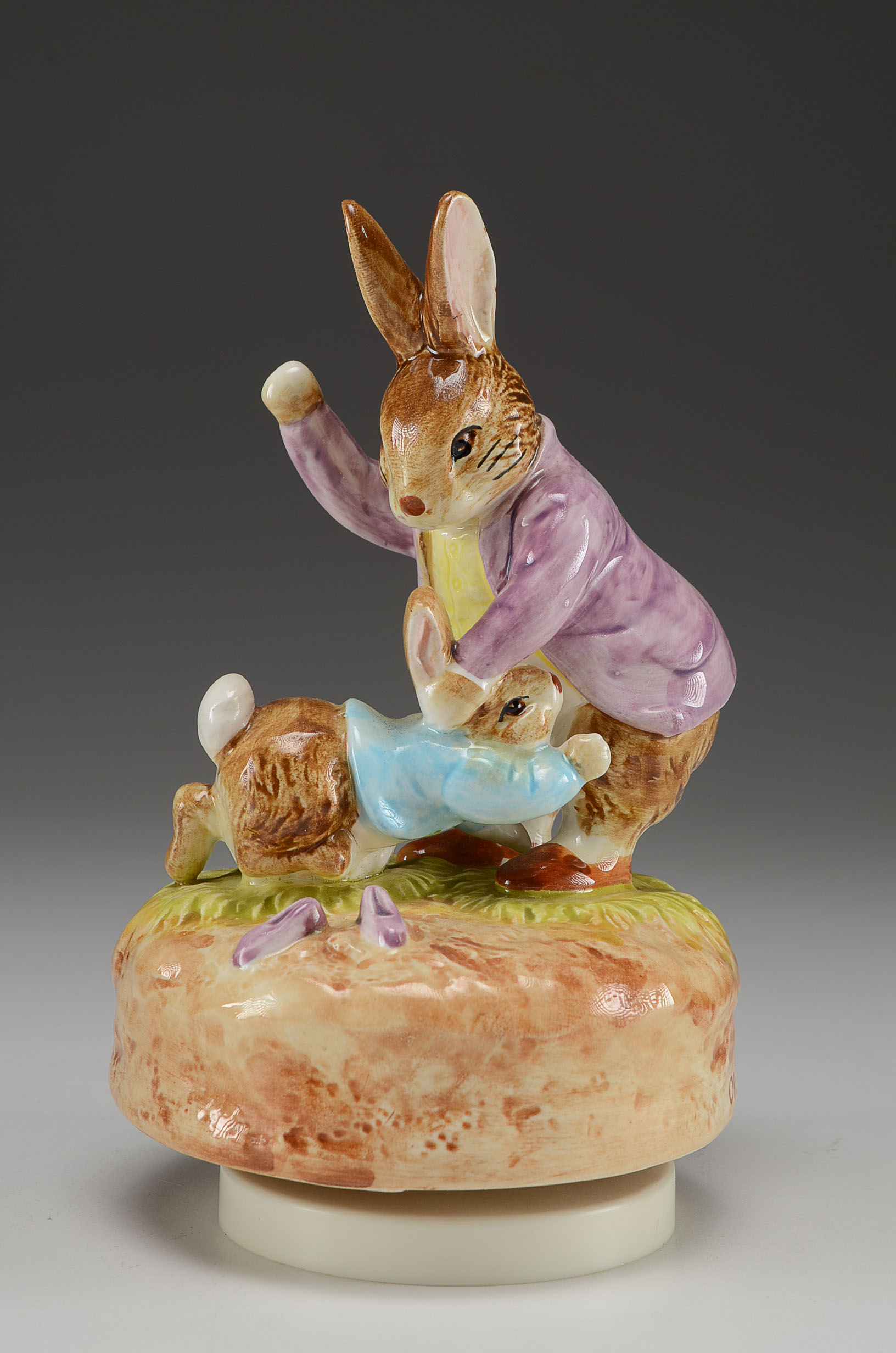 Pair of Beatrix Potter Music Boxes and Peter Rabbit Plate