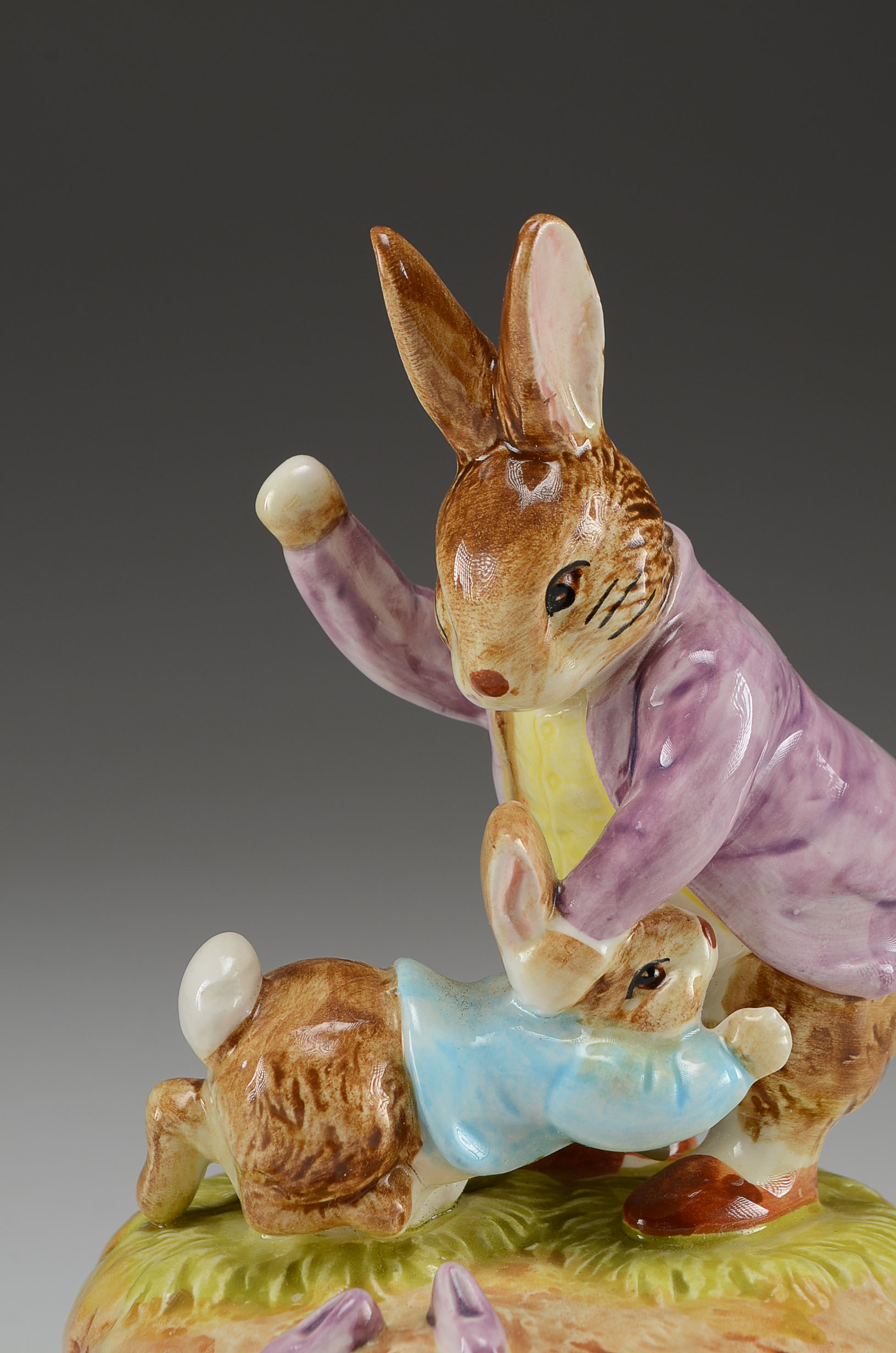 Pair of Beatrix Potter Music Boxes and Peter Rabbit Plate