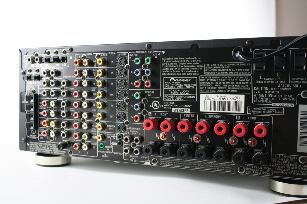 Pioneer Elite Receiver, Sony CD,  and Monster Cable Speaker Box