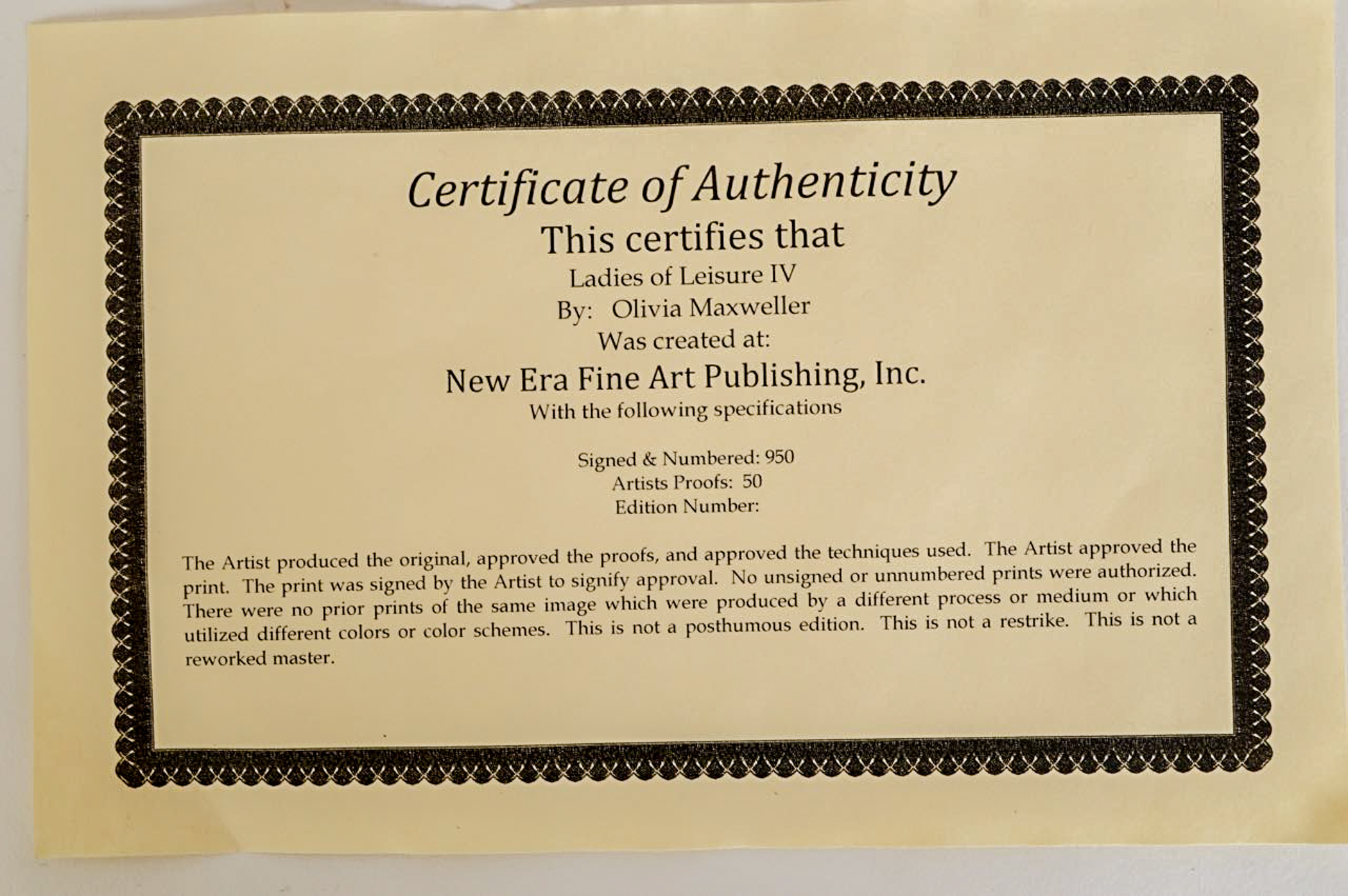 Olivia Maxweller Signed and Numbered Embellished Giclee