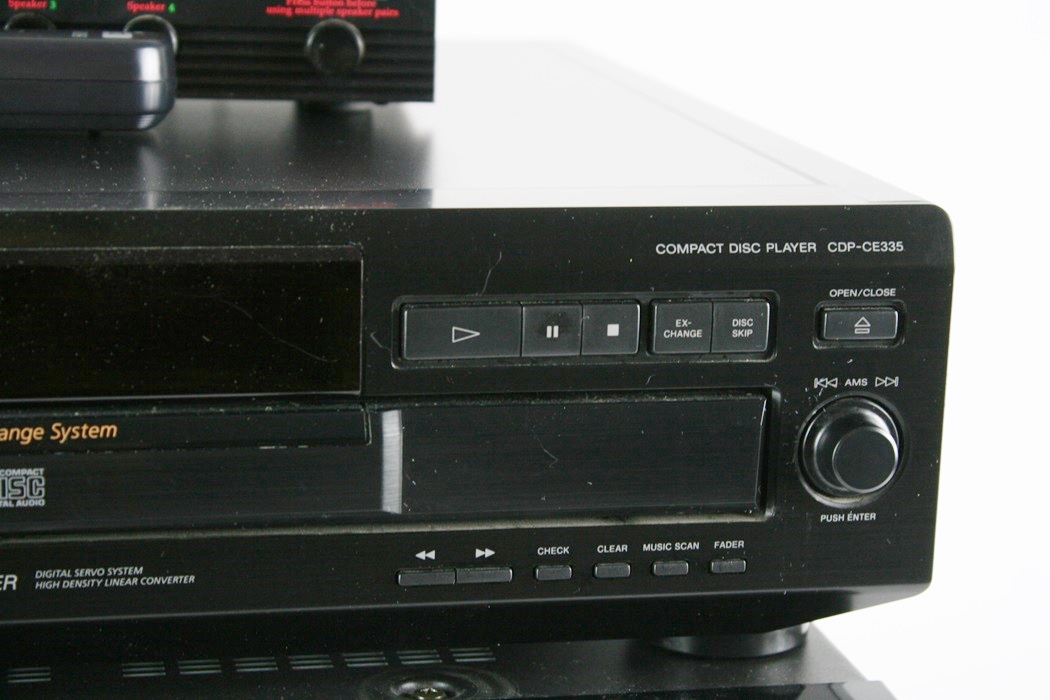 Pioneer Elite Receiver, Sony CD,  and Monster Cable Speaker Box