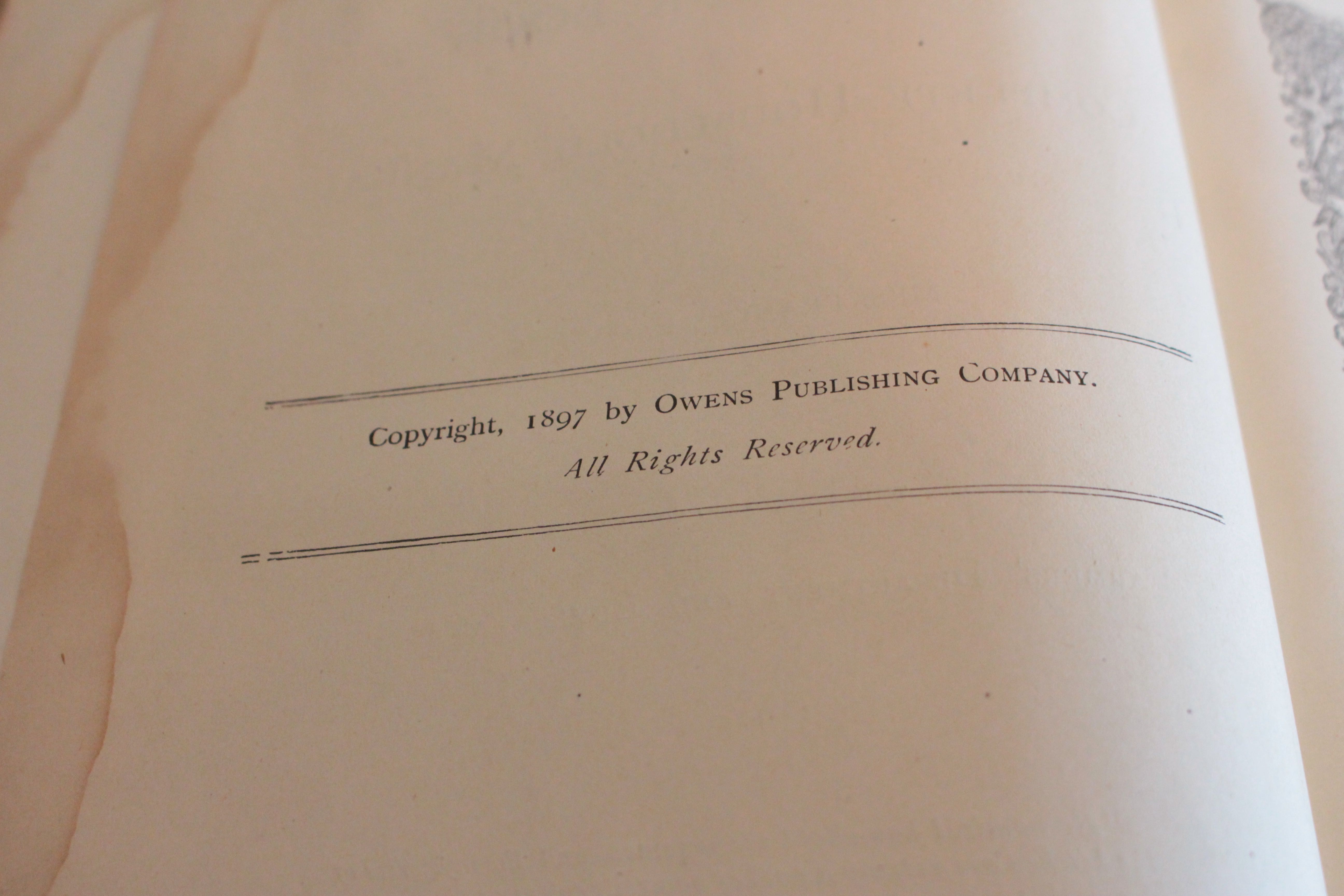 "Mrs. Owens' New Cookbook" Published 1897 by Owens Publishing Co