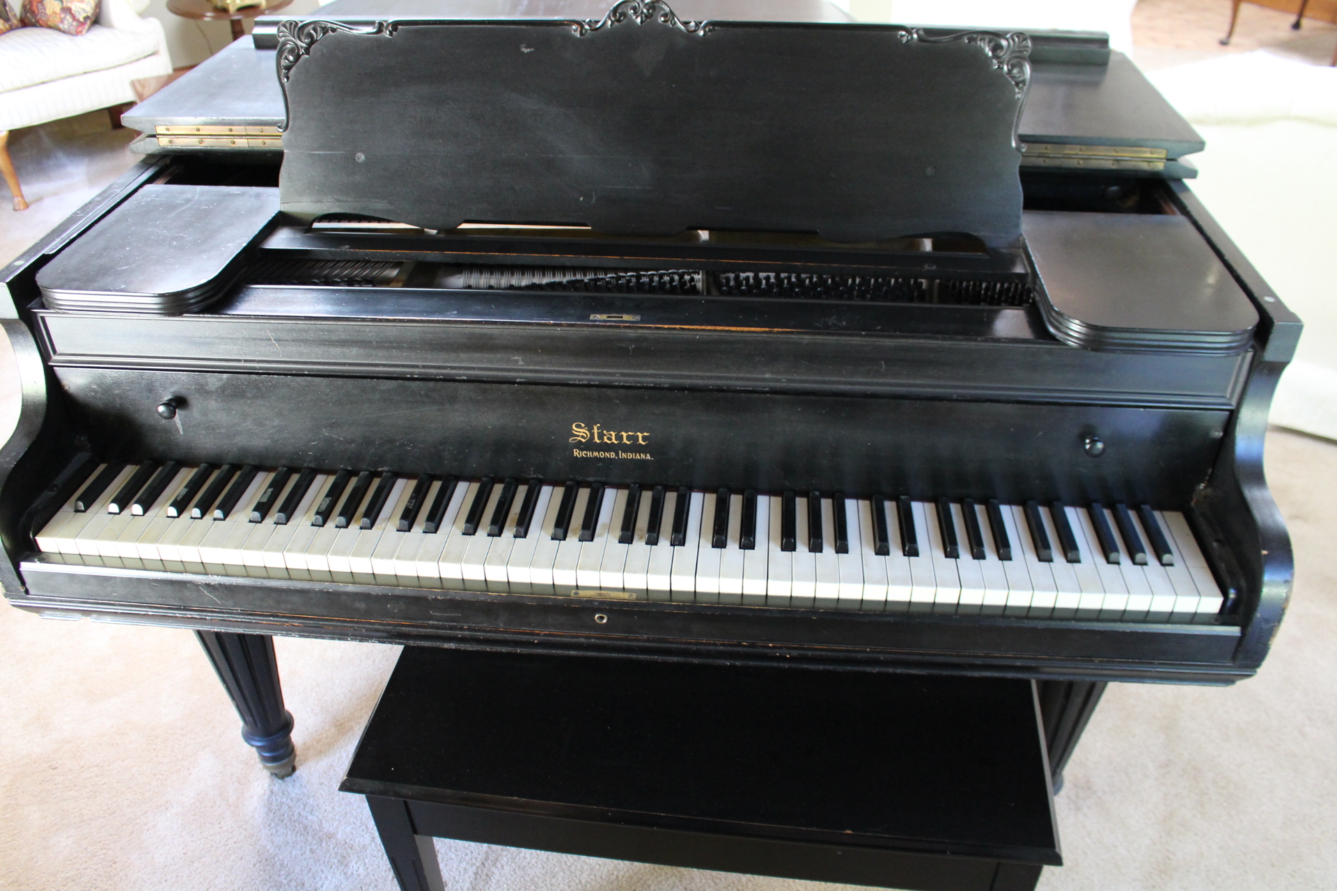 Vintage Starr Baby Grand Piano and Stool