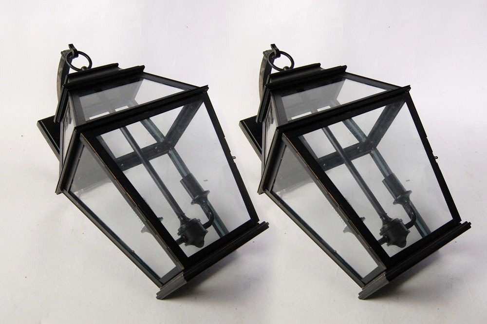 Pair of Restoration Hardware Cambridge Bronze Tone Sconces