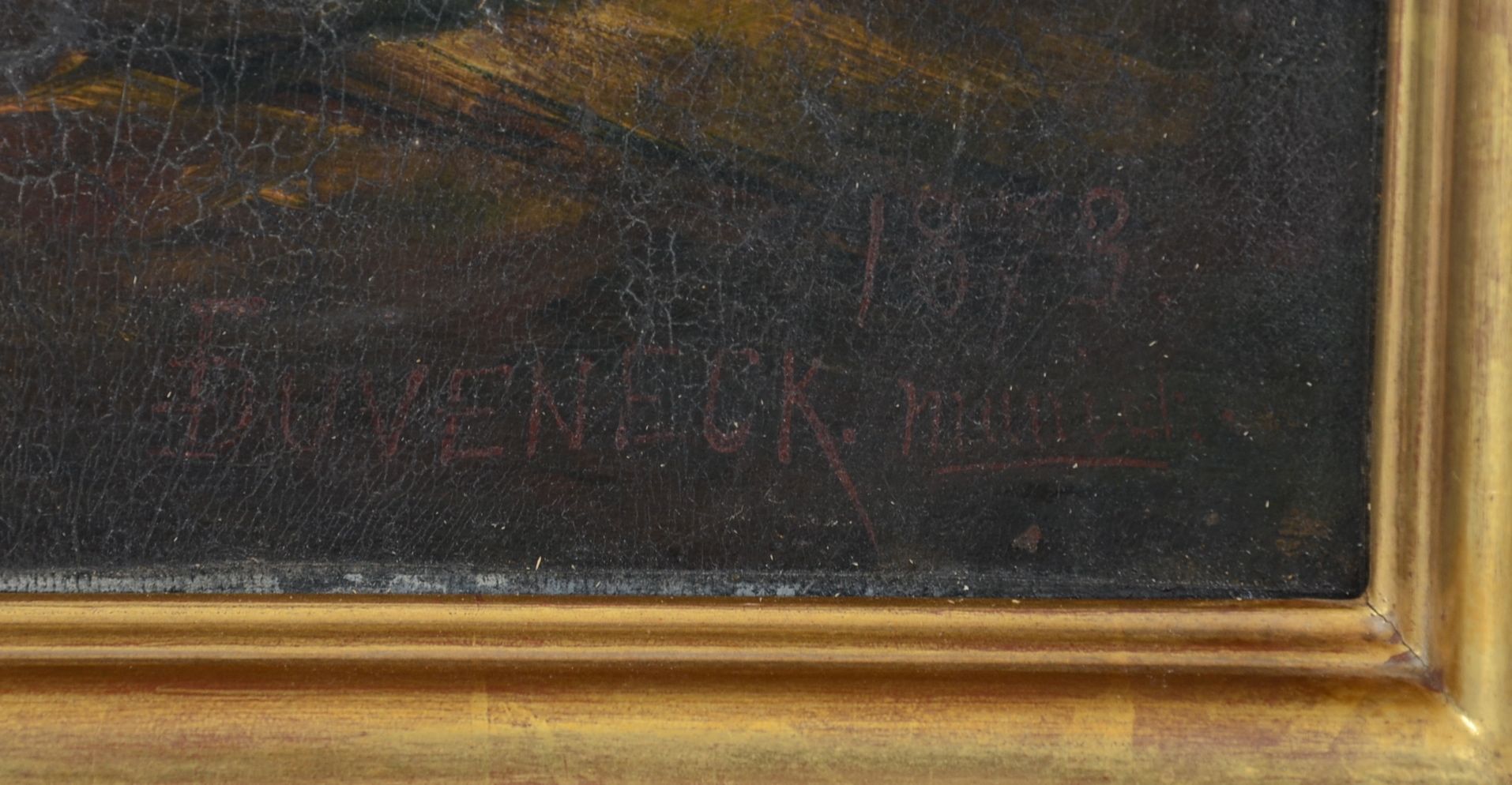 Frank Duveneck Original "The Chess Players" Oil Painting