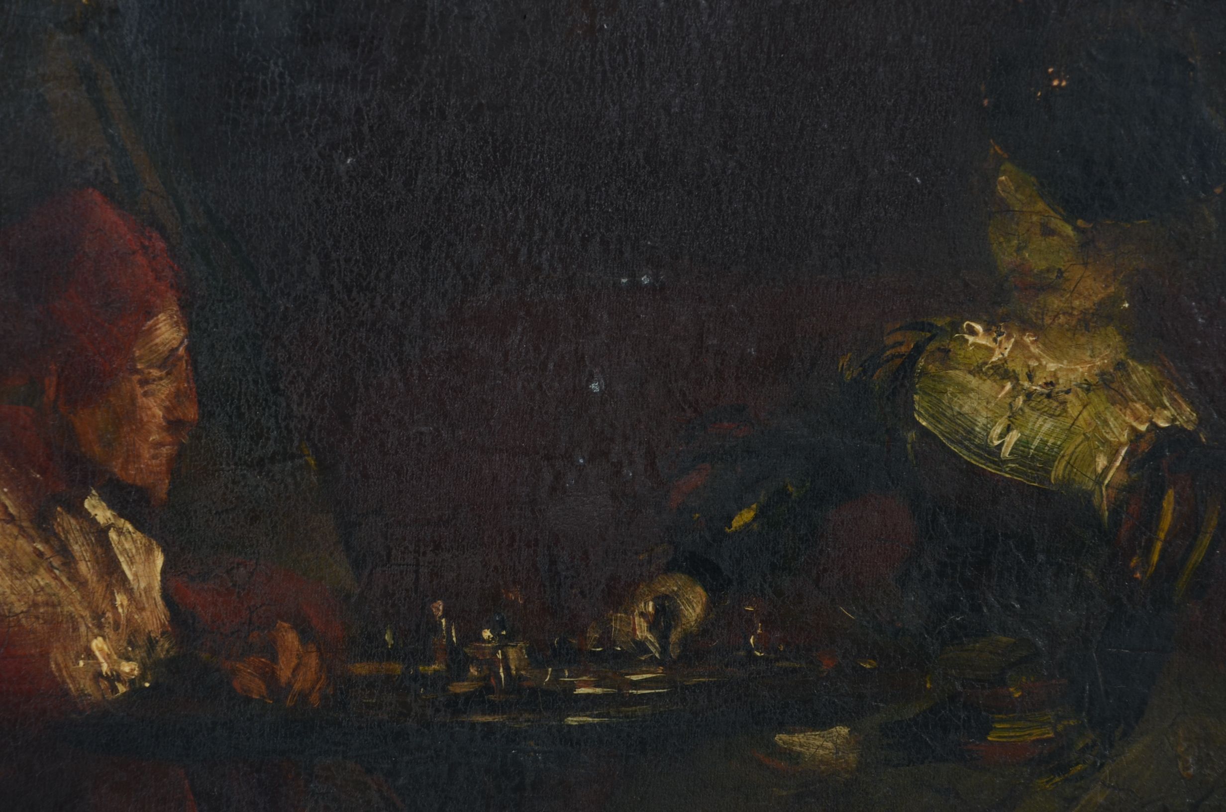 Frank Duveneck Original "The Chess Players" Oil Painting