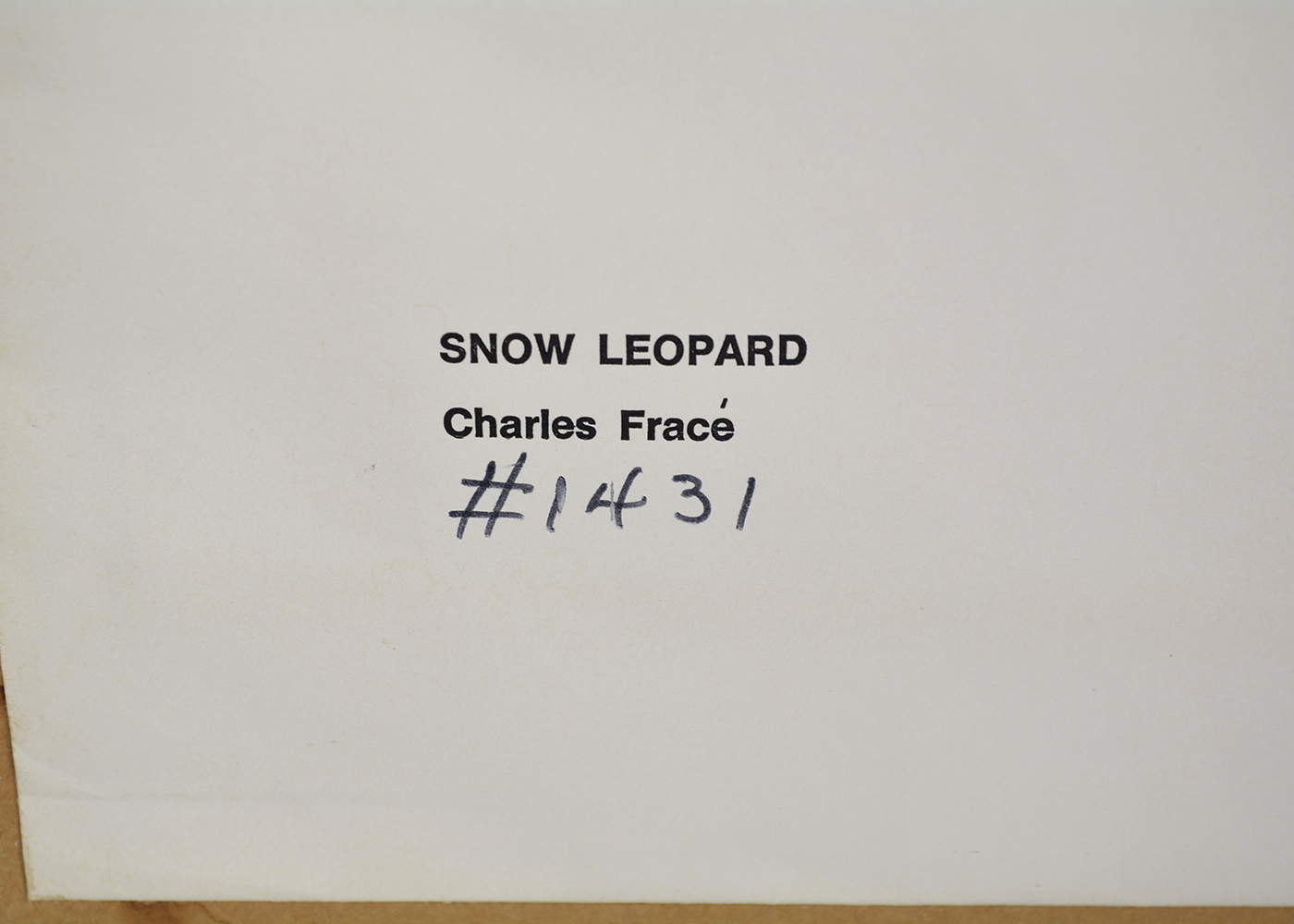 Framed Charles Frace' Snow Leopard Print