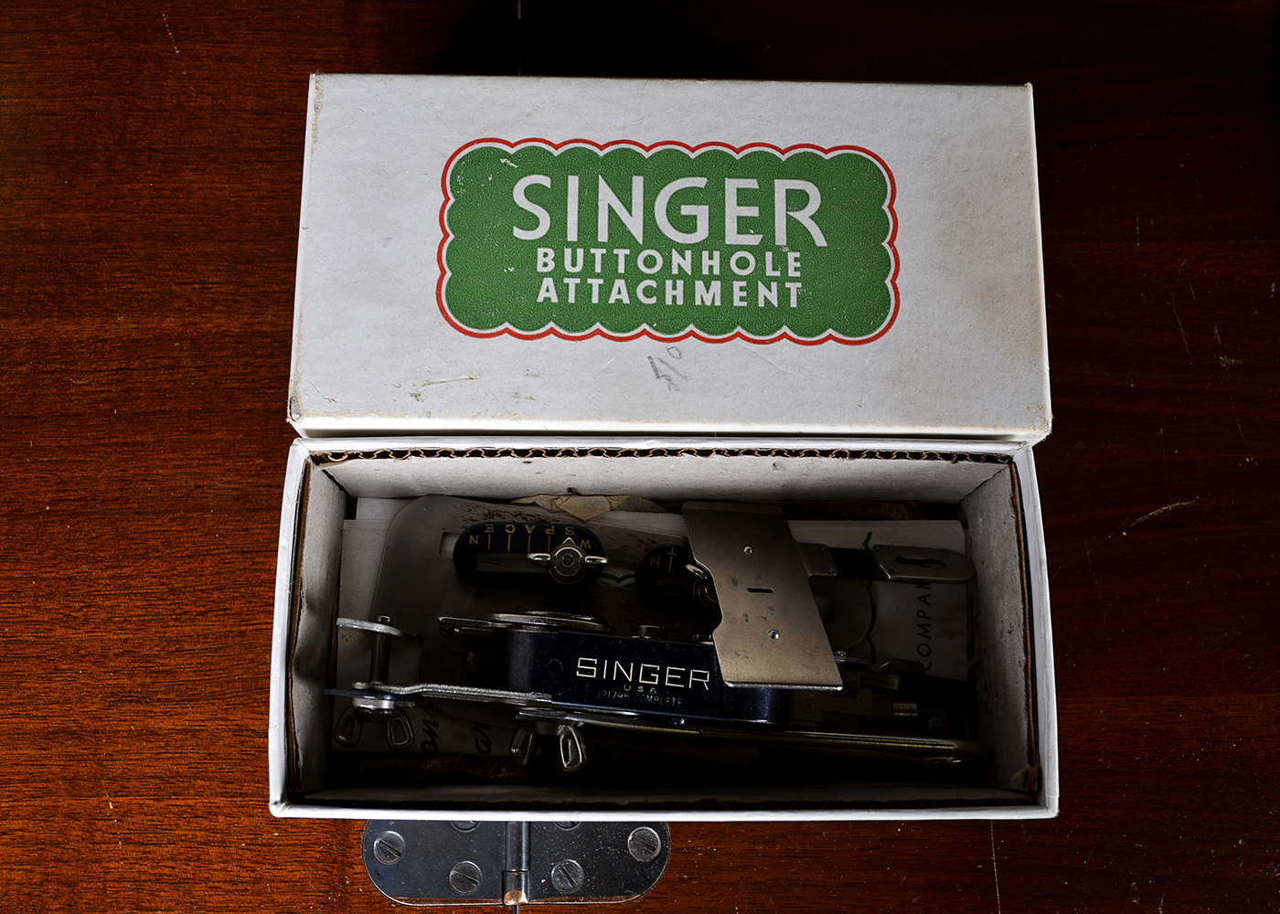 Vintage Singer 42 Art Deco Cabinet with Singer Sewing Machine