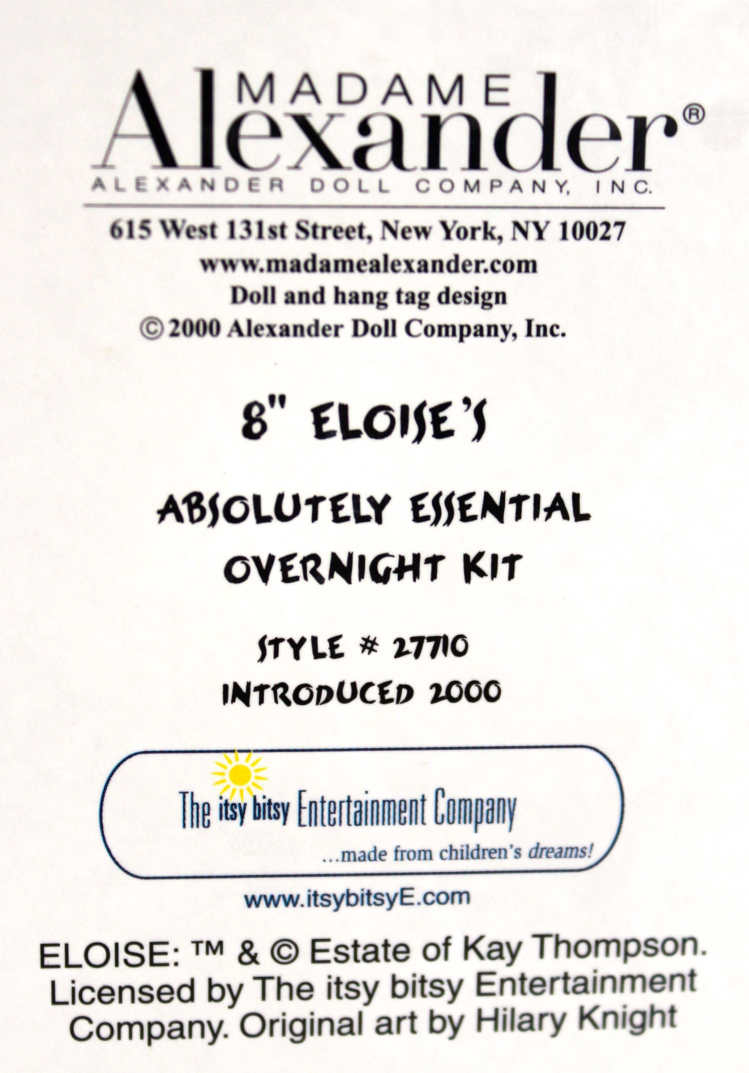 Madame Alexander Classic Eloise Doll and Overnight Kit