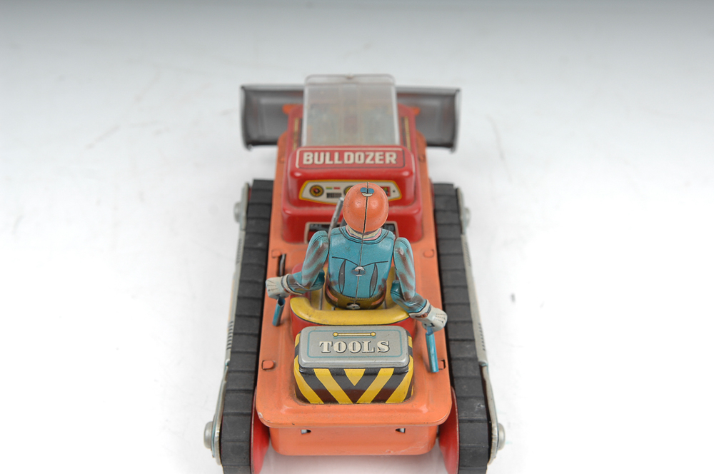 Vintage Tin Lithograph Bulldozer Toy TN Made in Japan