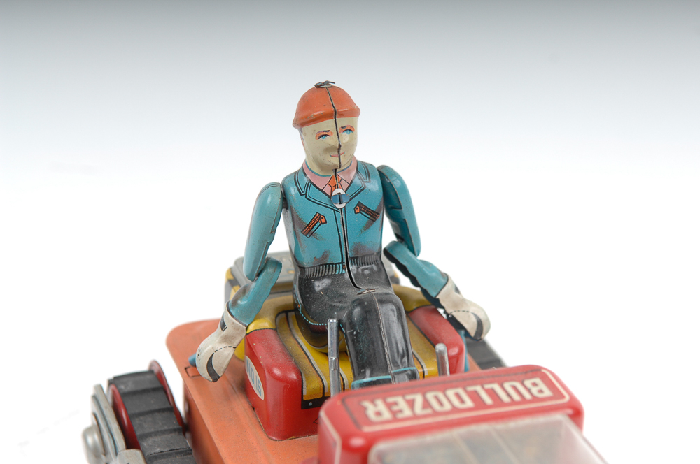 Vintage Tin Lithograph Bulldozer Toy TN Made in Japan
