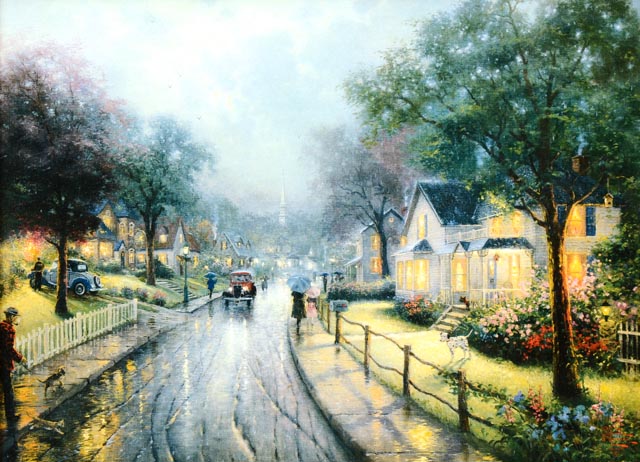 Thomas Kinkade "Hometown Memories 1" Giclee Print