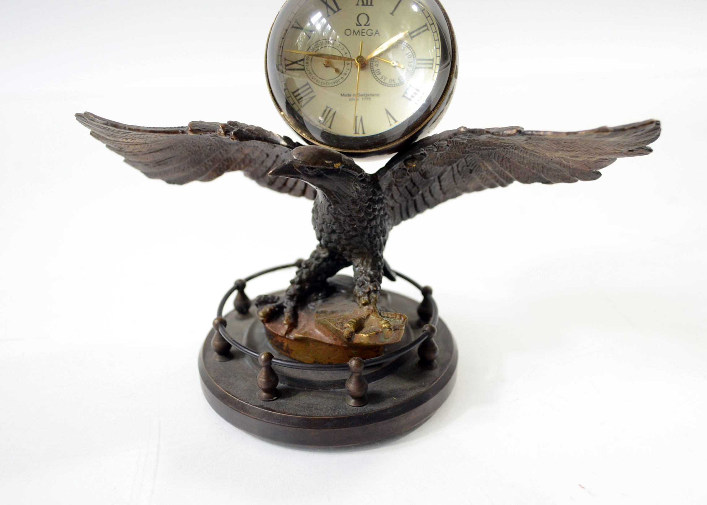 Omega Eagle Paperweight Clock