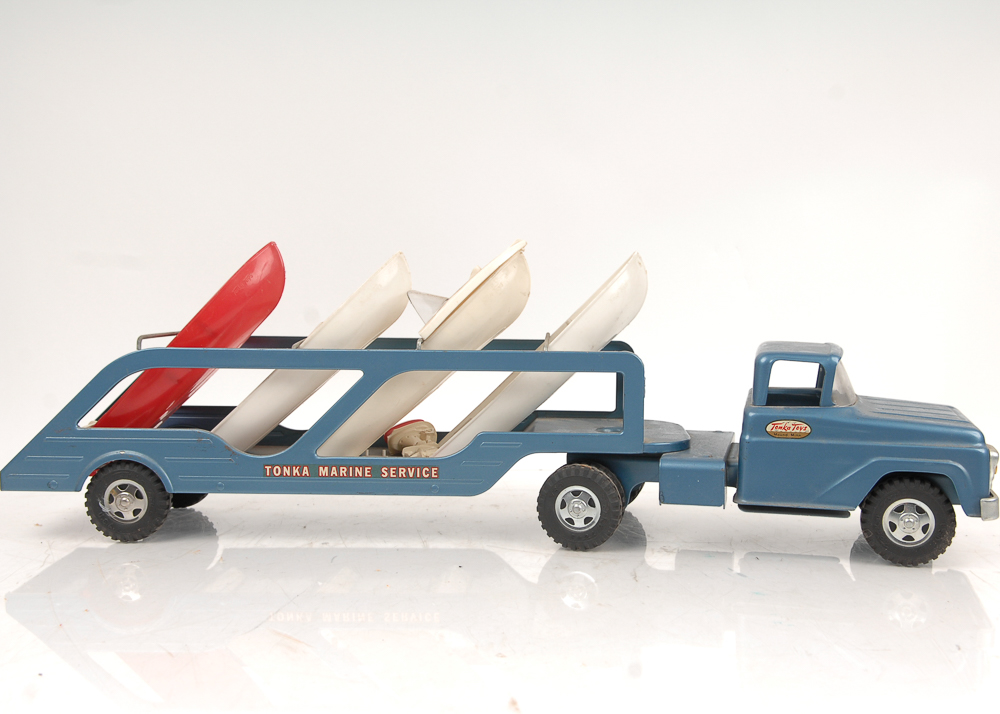 Vintage Rare 1959 Tonka Marine Service Truck & Trailer