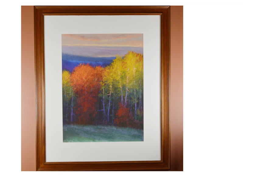 M.K. Hurley Original Autumn Trees Landscape Pastel Oil Painting