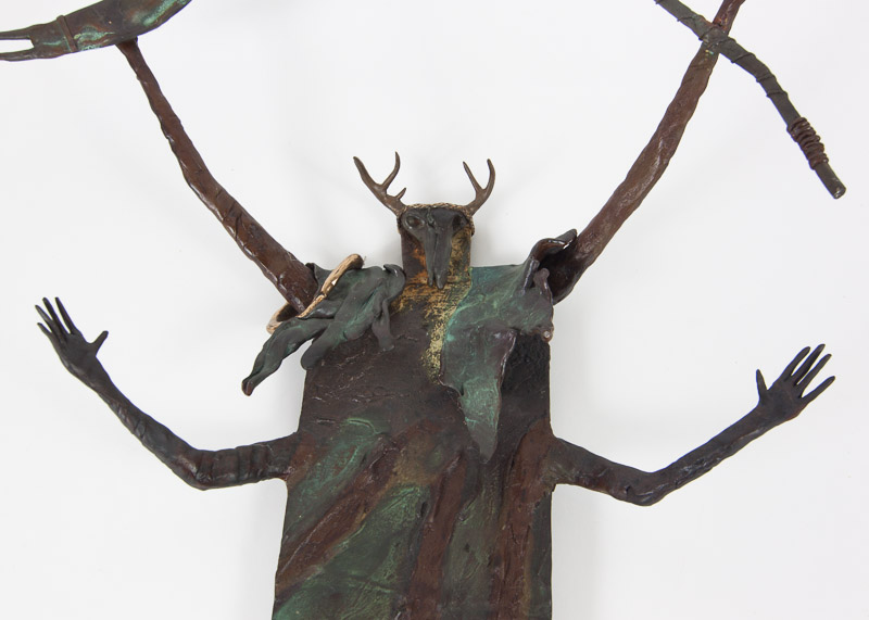 Bronze Native American Shaman Sculpture by Bill Worrell