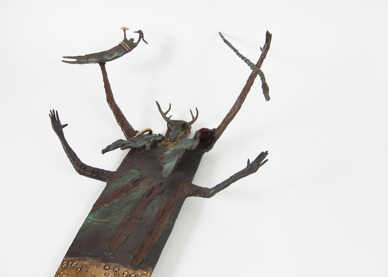 Bronze Native American Shaman Sculpture by Bill Worrell