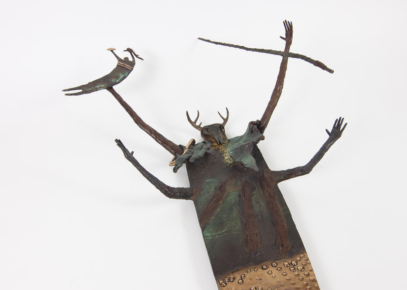 Bronze Native American Shaman Sculpture by Bill Worrell