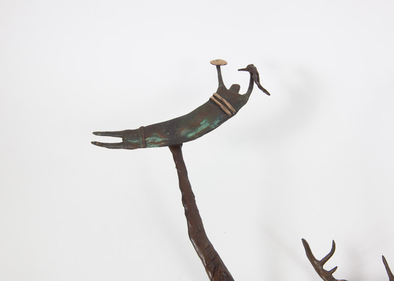 Bronze Native American Shaman Sculpture by Bill Worrell