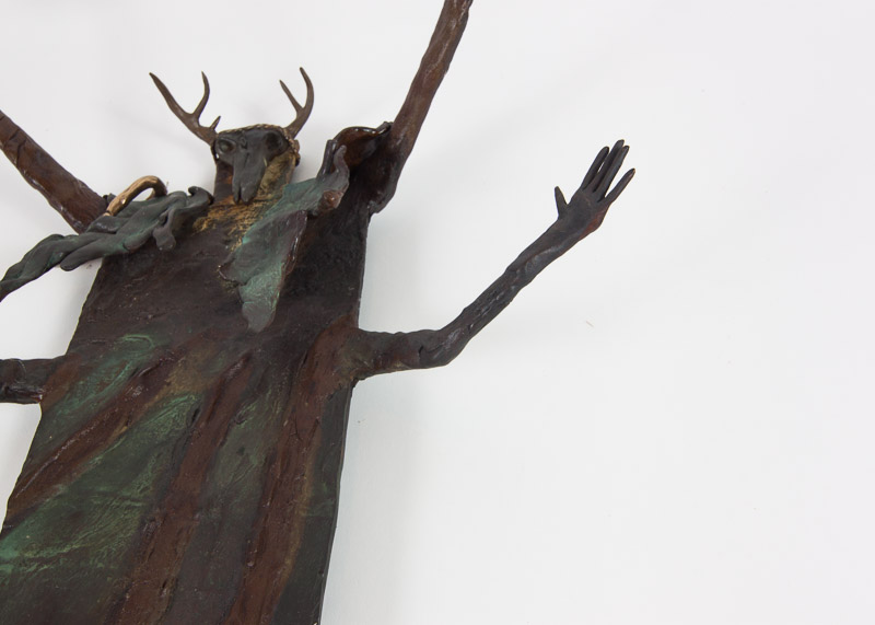 Bronze Native American Shaman Sculpture by Bill Worrell