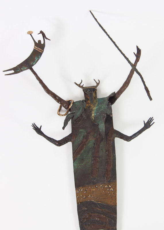 Bronze Native American Shaman Sculpture by Bill Worrell