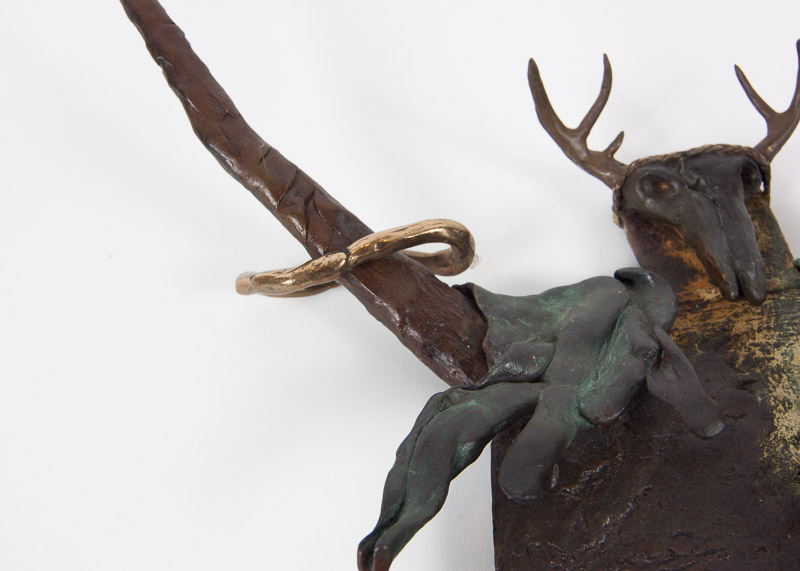 Bronze Native American Shaman Sculpture by Bill Worrell