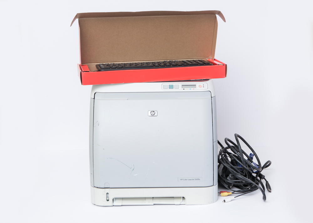 HP LaserJet Printer and Wireless Keyboard