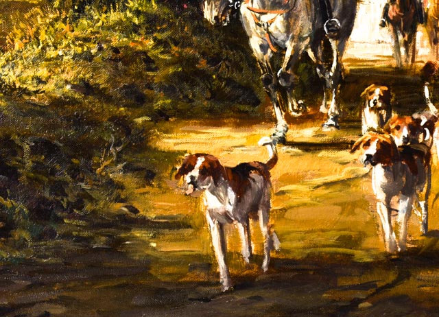 Original Herbert Isenberg Oil on Canvas of Hunters