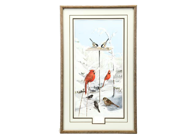 Limited Edition Ray Harm Print "Winter Feeder"