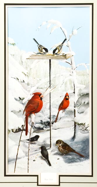 Limited Edition Ray Harm Print "Winter Feeder"