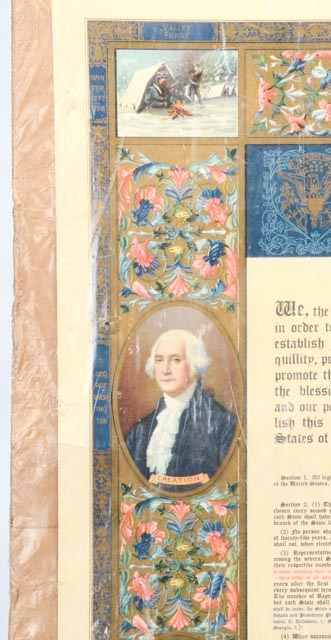 Atwood Lithographic Print of U.S. Constitution