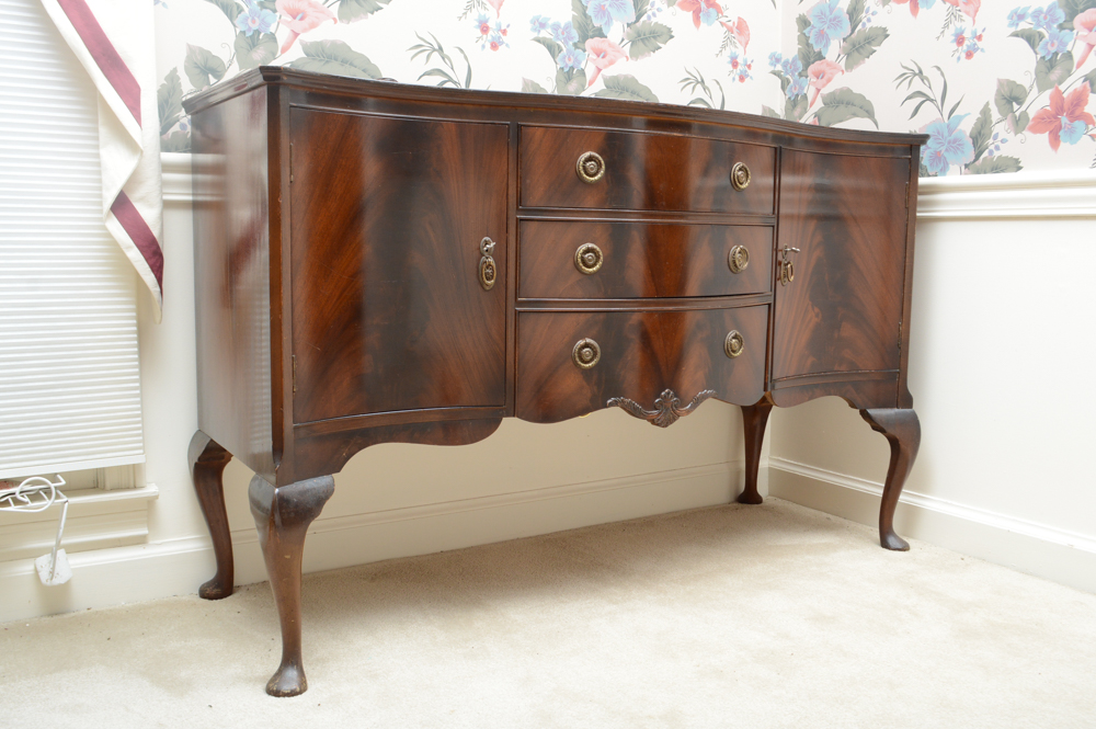 Vintage Flame Mahogany Sideboard Server Buffet