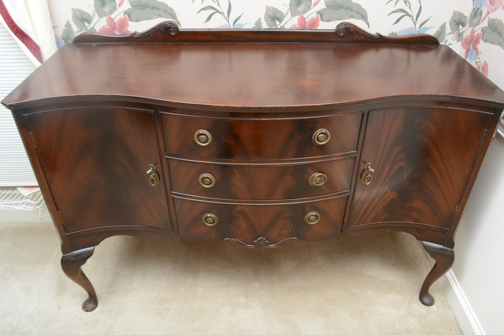 Vintage Flame Mahogany Sideboard Server Buffet