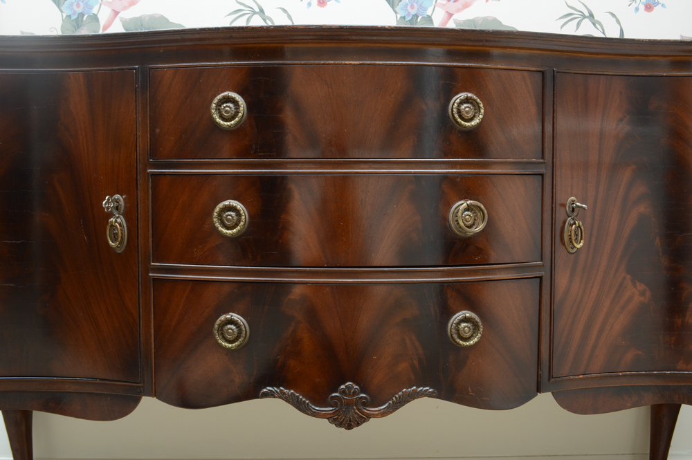 Vintage Flame Mahogany Sideboard Server Buffet