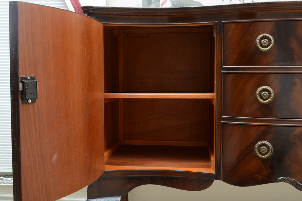 Vintage Flame Mahogany Sideboard Server Buffet