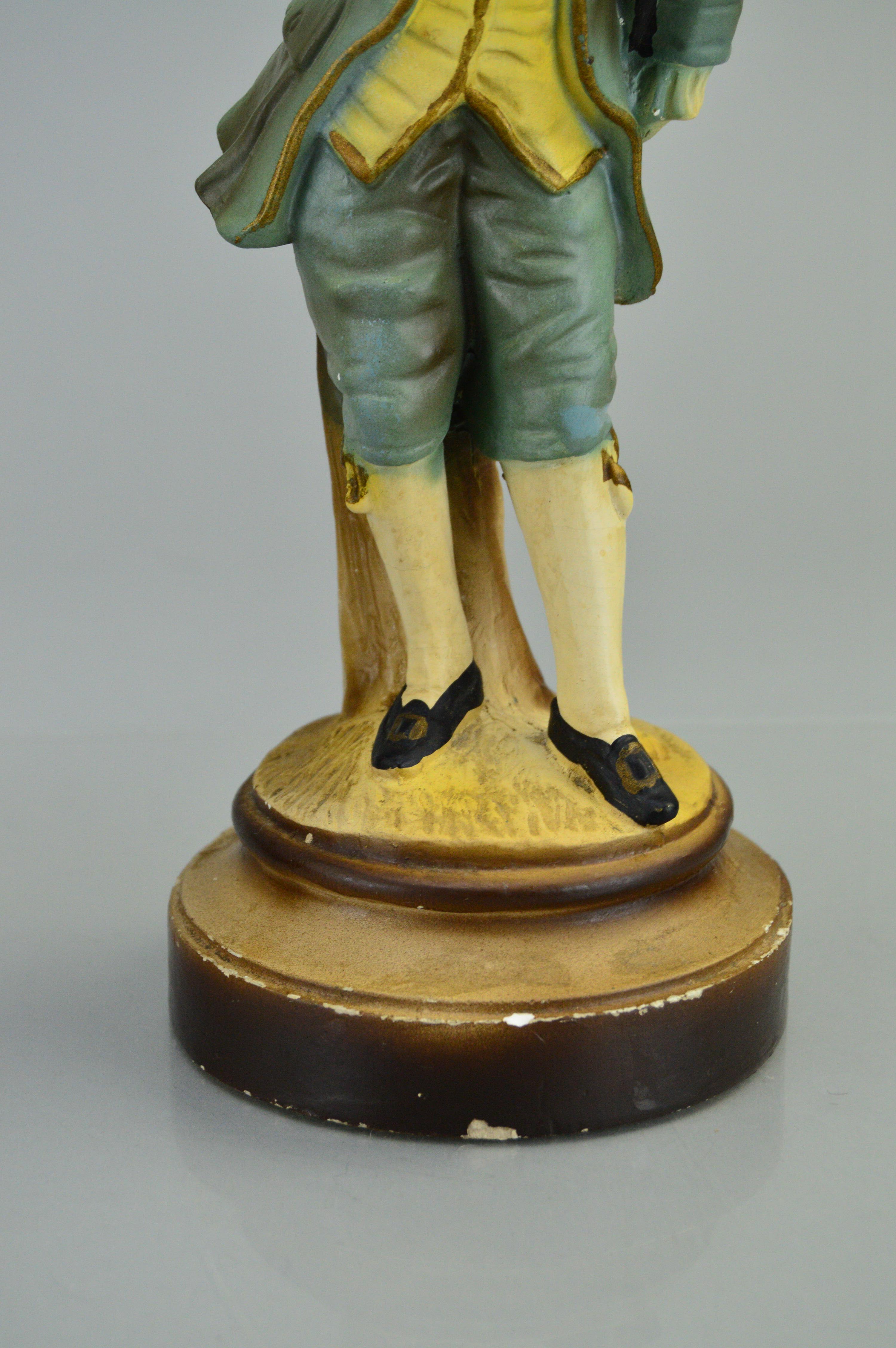 Vintage Colonial Boy and Girl Chalkware Figurines DAP Co.