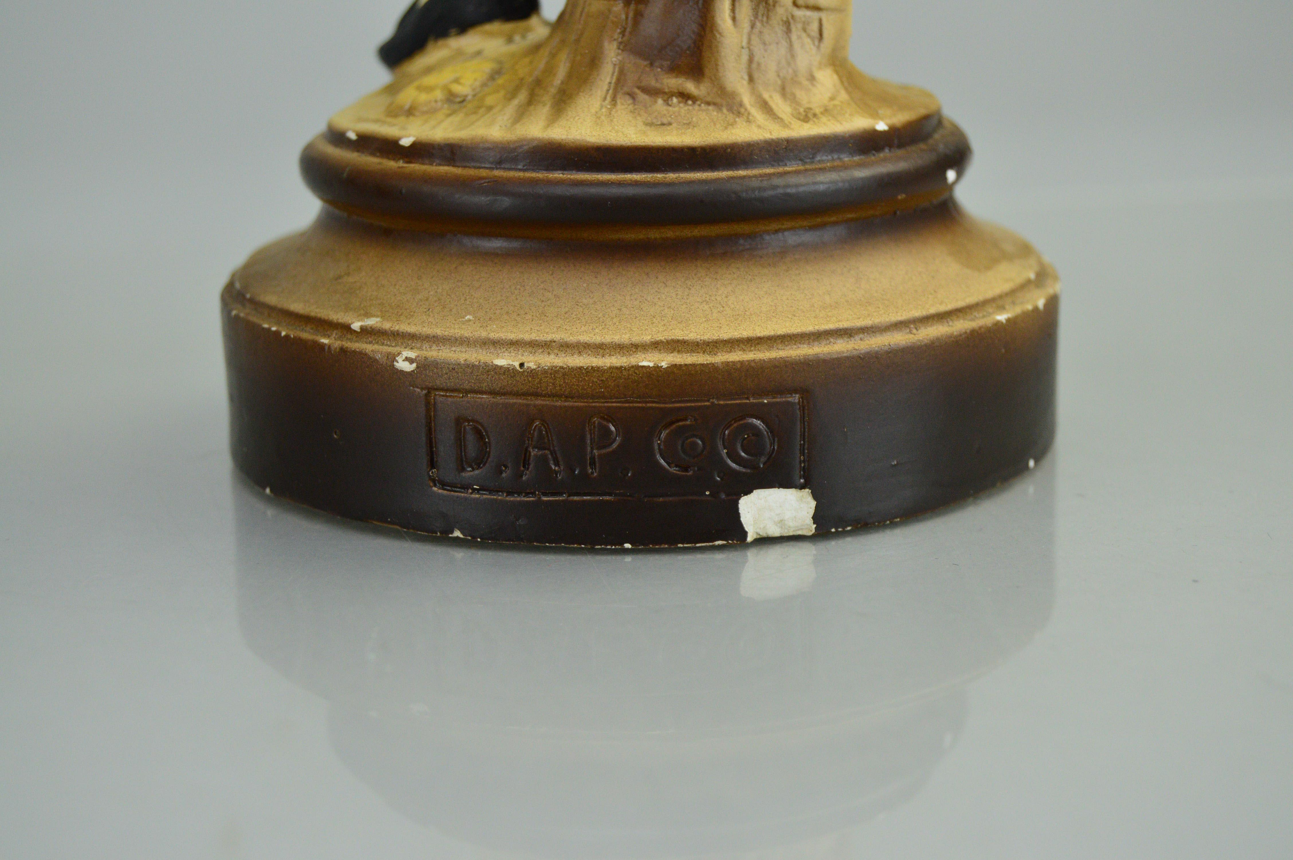 Vintage Colonial Boy and Girl Chalkware Figurines DAP Co.