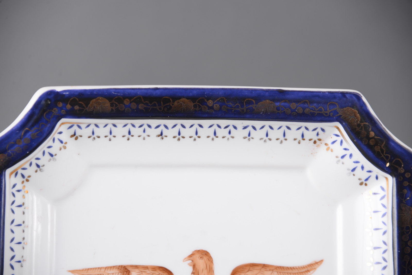 Porcelain Eagle Figurine and Vintage China Plate