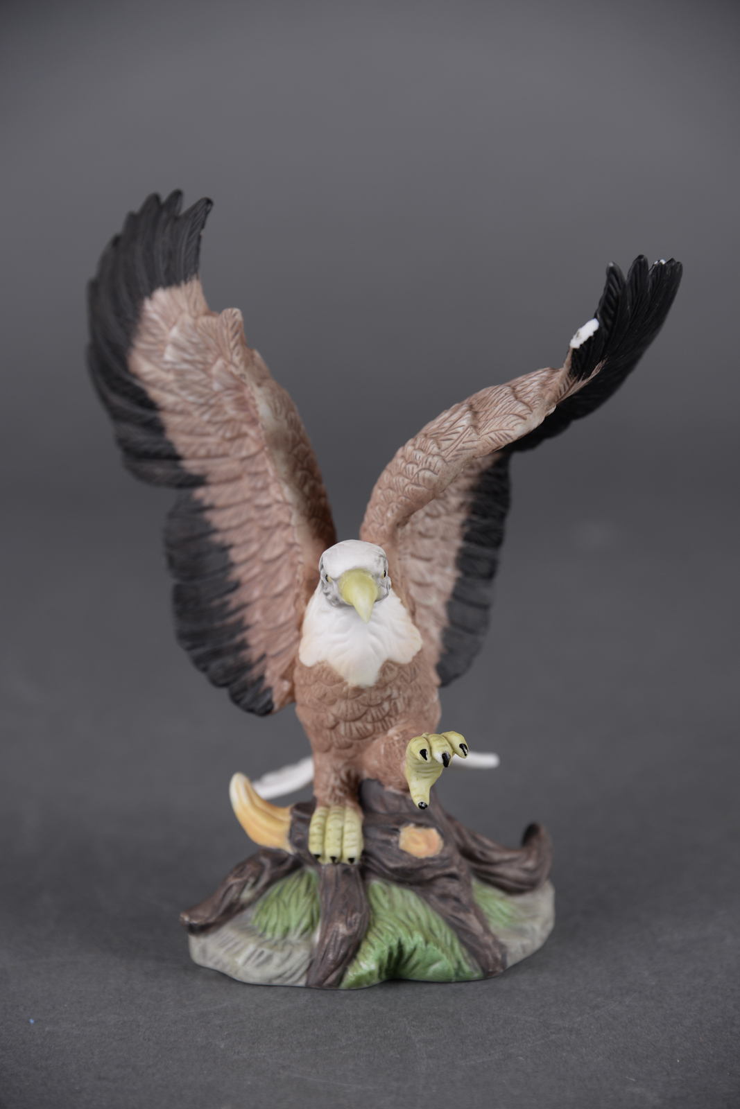 Porcelain Eagle Figurine and Vintage China Plate