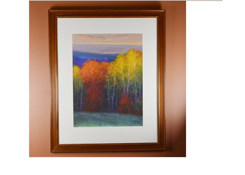 M.K. Hurley Original Autumn Trees Landscape Pastel Oil Painting