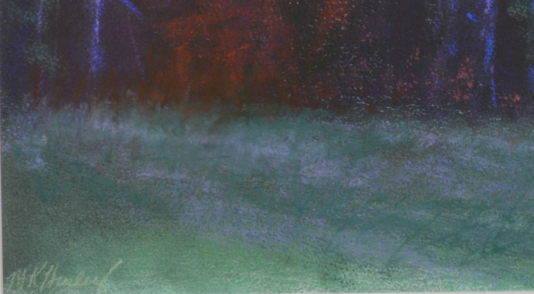 M.K. Hurley Original Autumn Trees Landscape Pastel Oil Painting