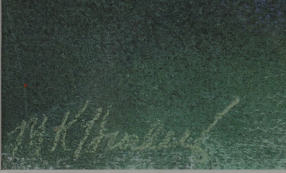 M.K. Hurley Original Autumn Trees Landscape Pastel Oil Painting