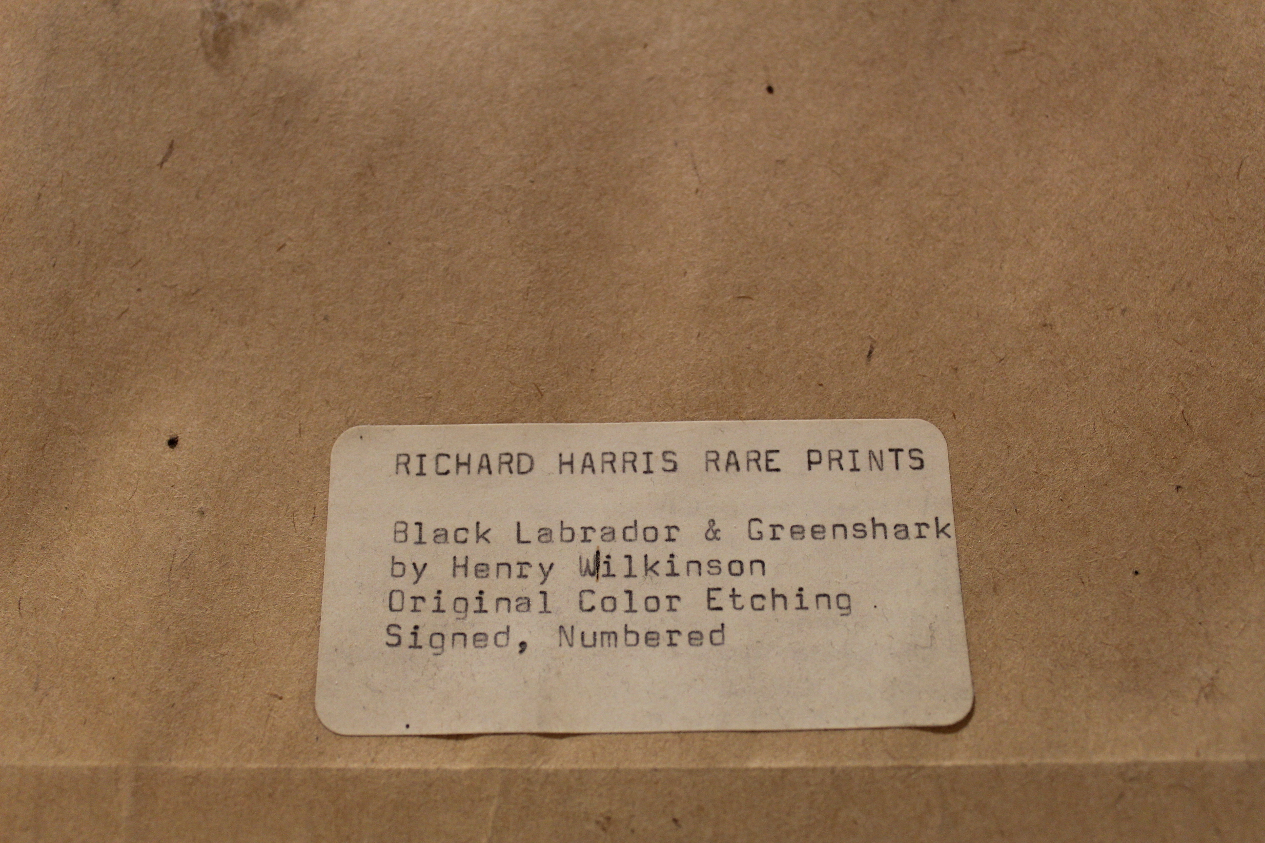 Henry Wilkinson Hunting Dog Limited Edition Engraving