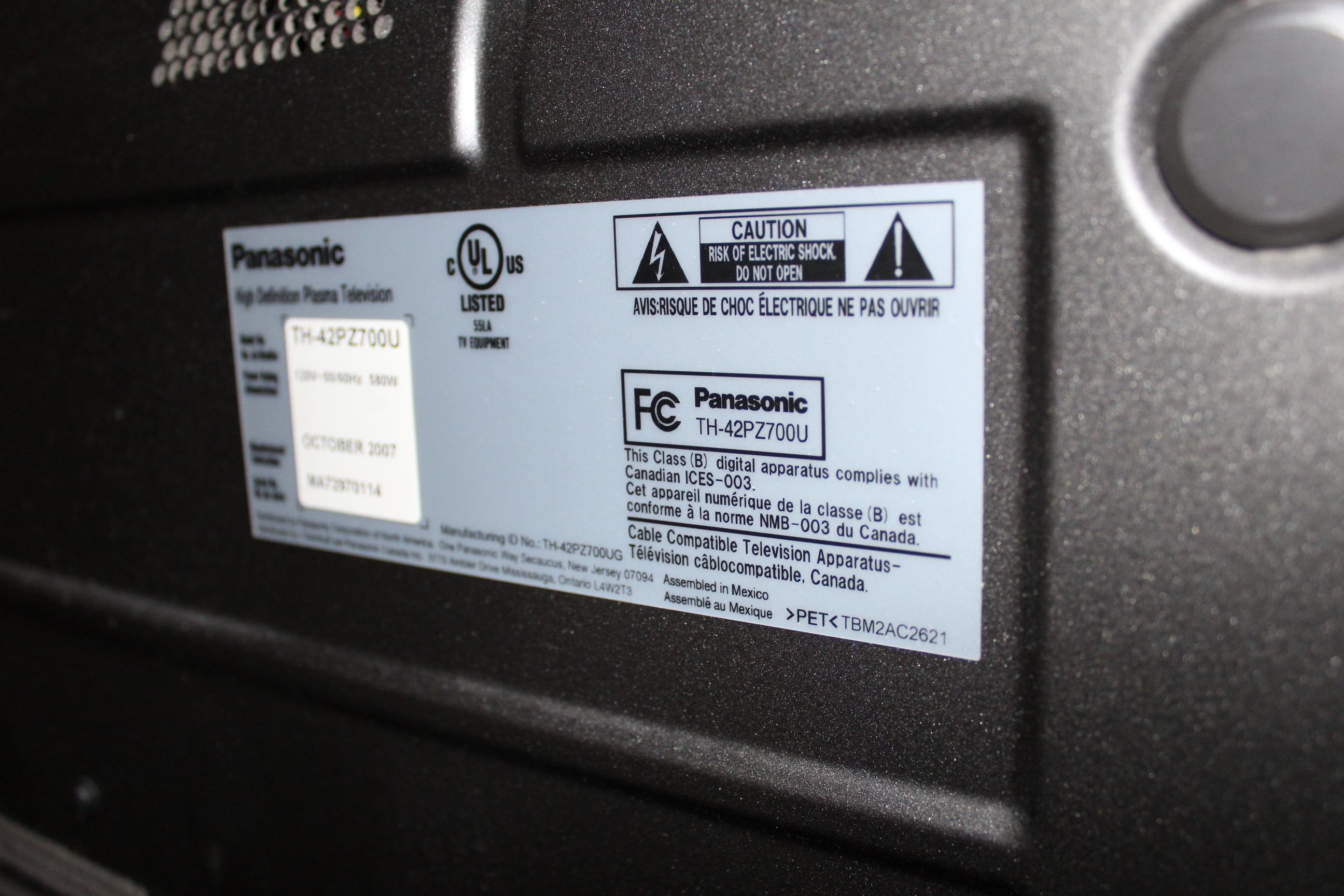 Panasonic 42" Plasma Television