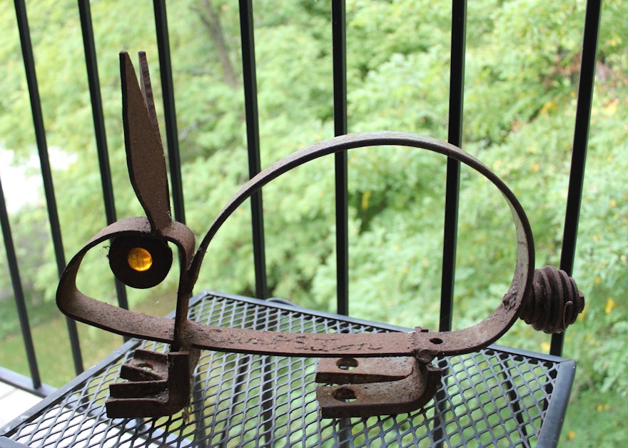 Metal Rabbit Sculpture