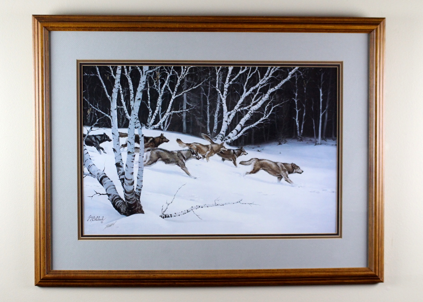 Rare "Wolf Pack" Signed/Numbered Litho by Guy Coheleach