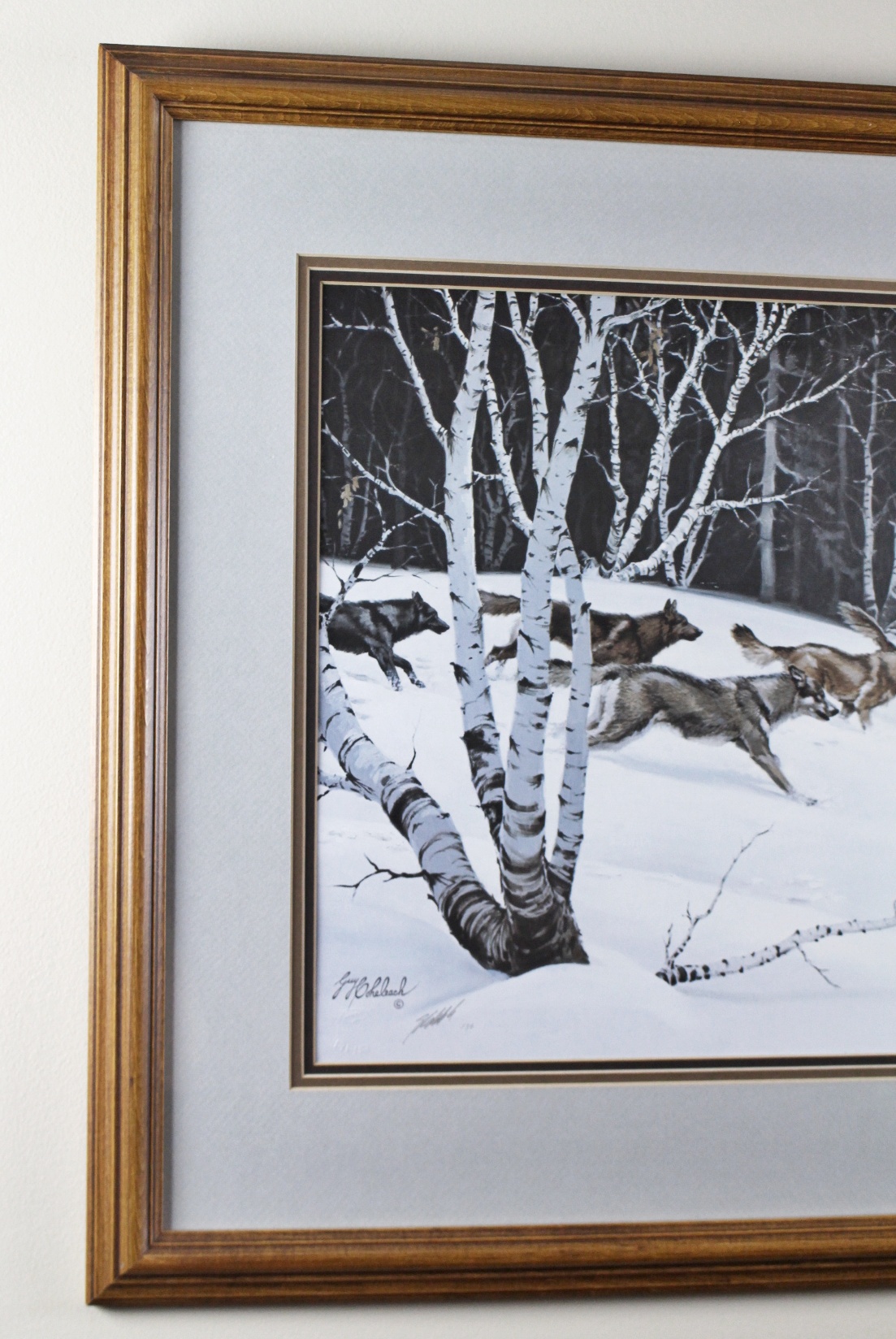 Rare "Wolf Pack" Signed/Numbered Litho by Guy Coheleach