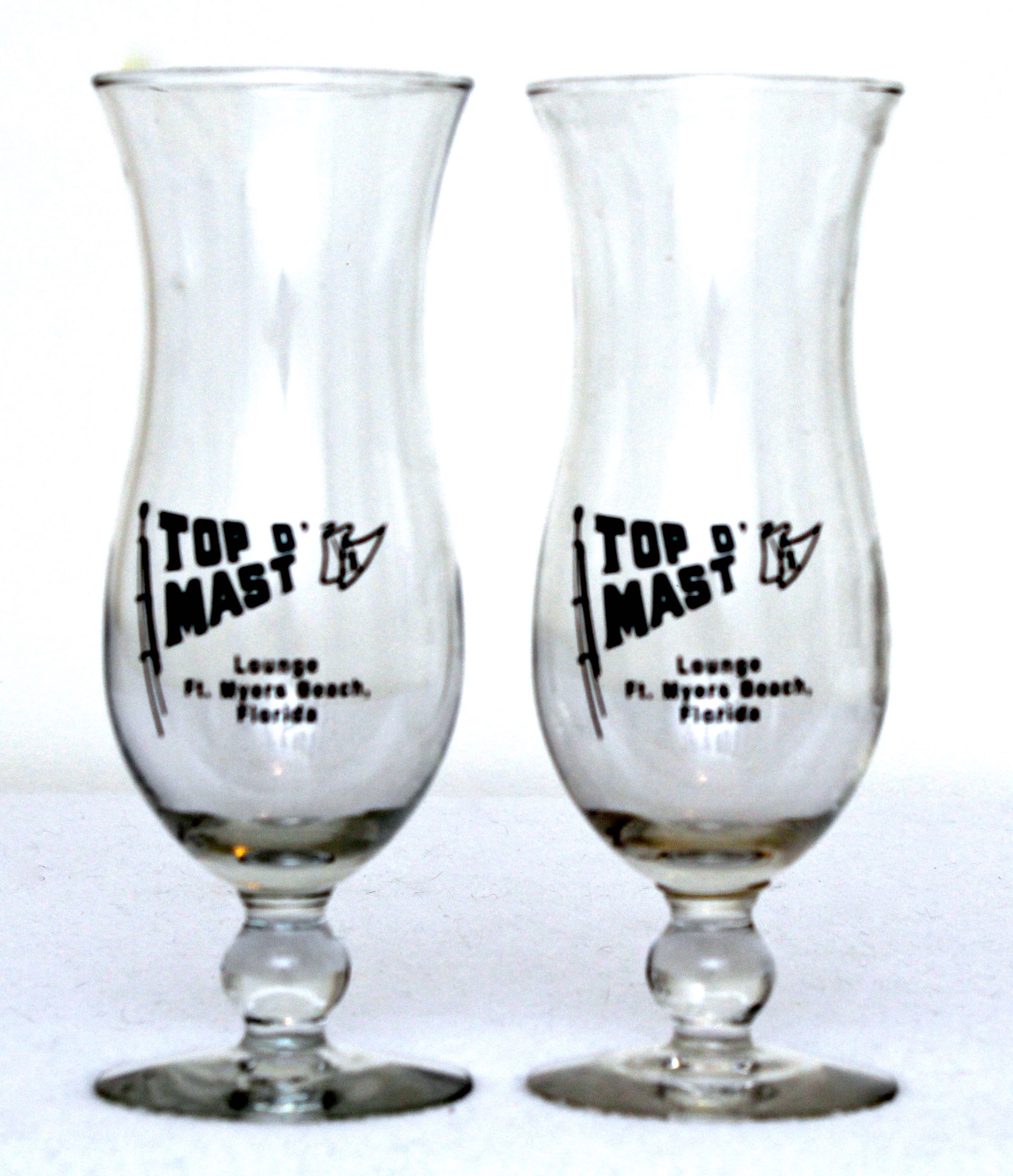 Set of Eight Top O' Mast Hurricane Glasses